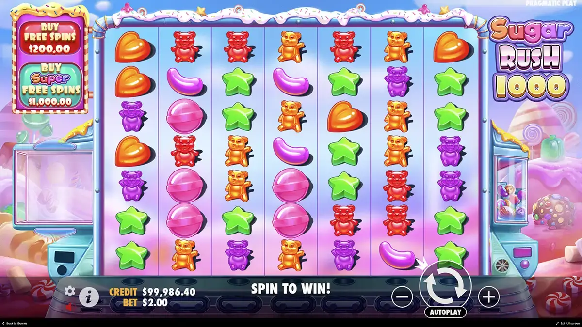Αγορά μπόνους στο κουλοχέρη Sugar Rush 1000